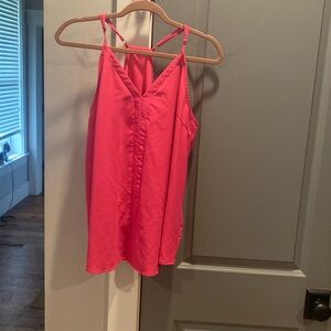 Hot pink racer back tank blouse.